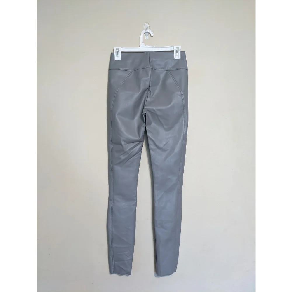 WOLFORD Edie Faux Leather Leggings in Gray Size 6 - Picture 8 of 12